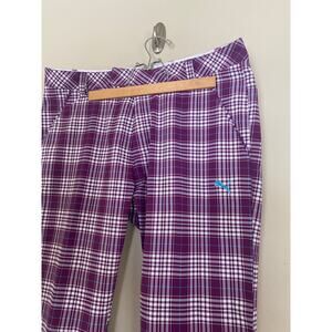 EUC Puma Classic Plaid Retro Golf Pants Drycell Purple Mens 34x32 Firm Price